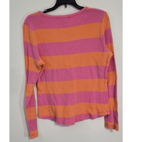 Vineyard Vines Shirt Womens Medium Thermal Pink/Orange Long Sleeve Top Preppy - Picture 4 of 6